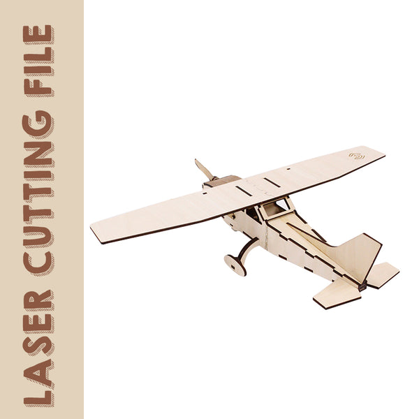 Wooden Cessna Airplane 3D Puzzle Glider - DIY Craft Kit laser cutting file