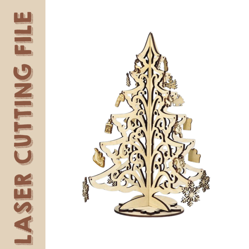 Magical 2-Style Christmas Tree 3D Puzzle Laser Cutting File - DIY Holiday Décor