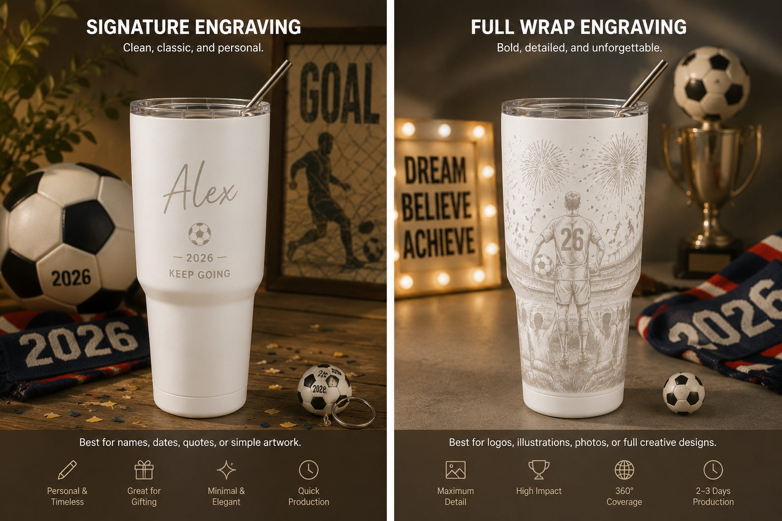 Creatorally Personalized Engraved 30oz Tumbler Set (2 Tumblers)