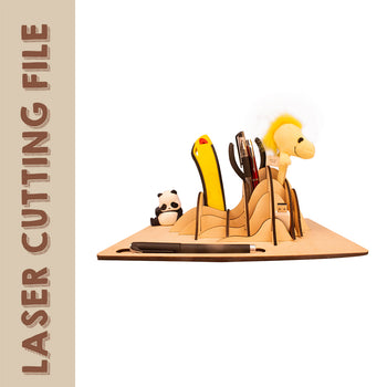 Landscape Scenery Painting-Themed Pen Holder Laser Cutting File- DIY Craft for Nature enthusiast