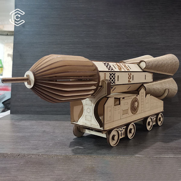 Missile launcher 3D puzzle laser cutting file