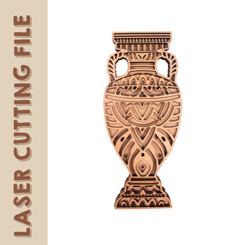 Multi-Layer Mandala Style European Cup Trophy Laser Cutting File - DIY Craft for Football Enthusiasts