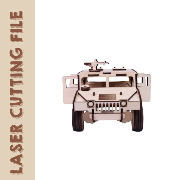 Hummer Pickup 3D Wooden Puzzle Laser Cutting File - DIY Craft for Vehicle Enthusiasts