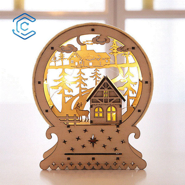 Christmas night ornaments lamp light style 2 laser cutting file - CREATORALLY