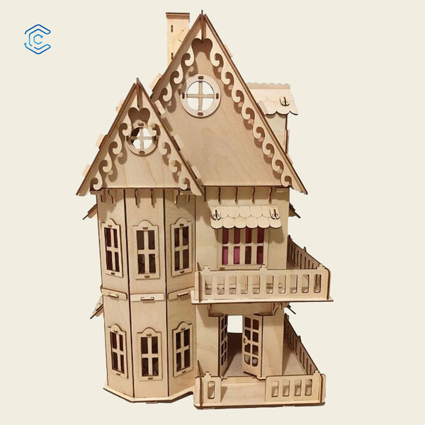 Victorian style villa 3D puzzle laser cutting file
