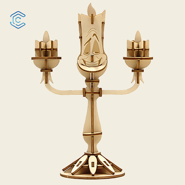 Beauty and the beast candlestick laser cutting file