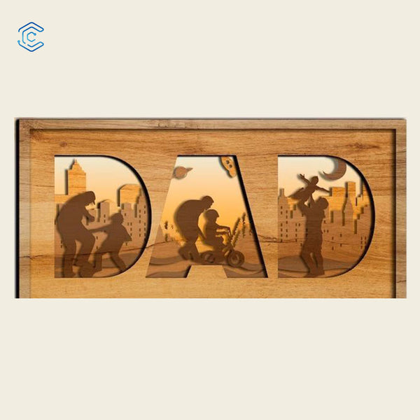 Multilayer Standing Father's day gift laser cutting file