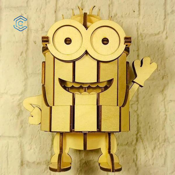 Minions pen holder laser cutting file