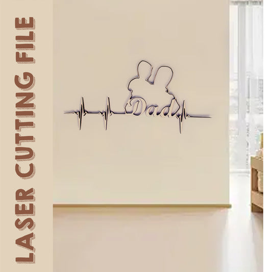 Arquivo de corte a laser para decoração de parede de 2 estilos para o Dia dos Pais - Artesanato DIY para presentes sentimentais