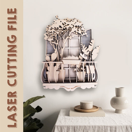 Multi-Layer Bonsai Plants Wall Decor Style 2 Laser Cutting File - DIY Craft for Nature Enthusiasts by Creatorally
