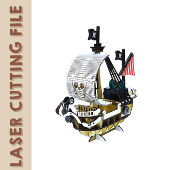 One Piece Laser Cutting File Bundle – Going Merry, Red Force & Ace’s Ship Designs for DIY Engraving & Anime Decor