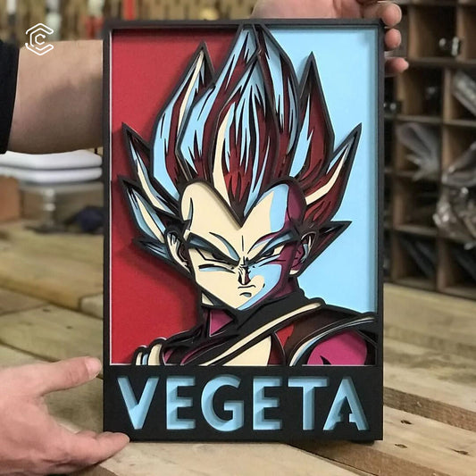 Multi-layer Dragon Ball Vegeta 6 layer wall decoration laser cutting file