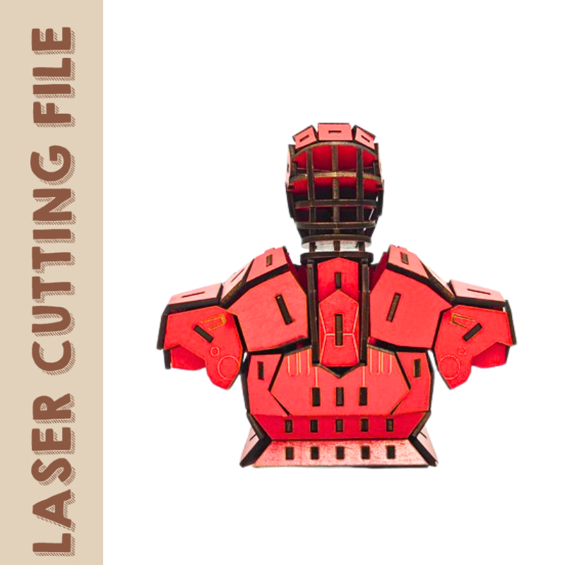 Iron Man 3D Puzzle Bust - Iconic Laser Cutting File for Superhero Fans