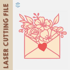 Vibrant Floral Envelope - Colorful Flower Stationery laser cutting file