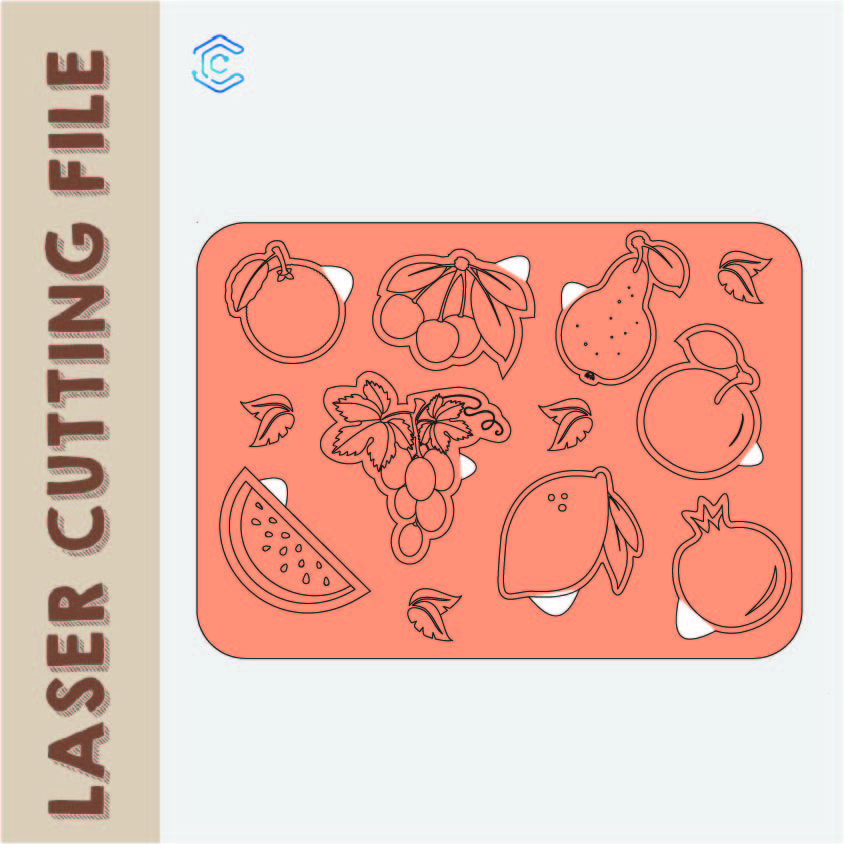 Kids fruit puzzle style 1 laser cutting file