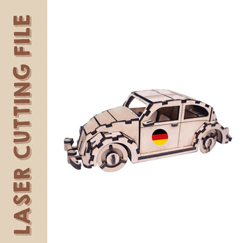 Germany Volkswagen Beetle Laser Cutting File - DIY Craft for Car Enthusiasts