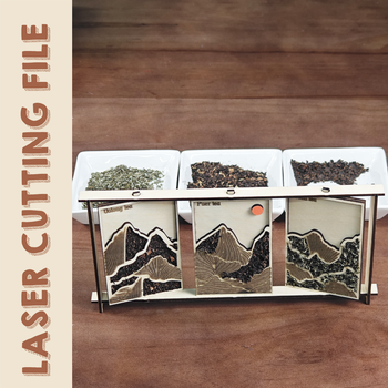 Tea-Infused Mini Table Screen Decor Laser Cutting File - DIY Craft for Tea Enthusiasts