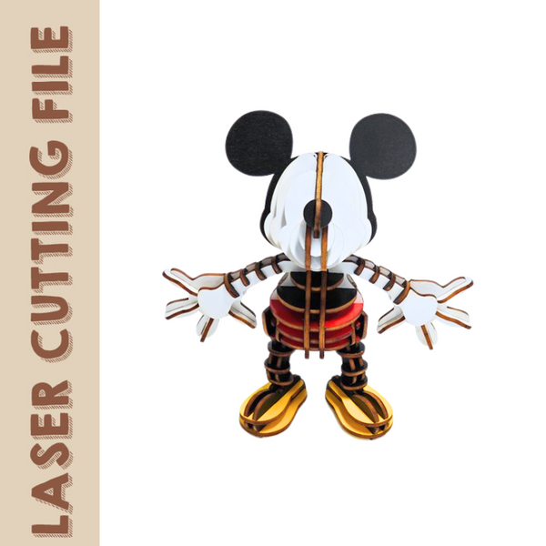 Disney Mickey Mouse 3D Wooden Puzzle Laser Cutting File – Perfect for DIY Fun