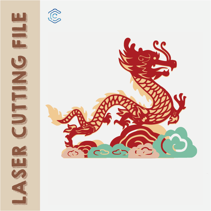 svg dxf laser file Multilayer Chinese Dragon Inspired Home Decor Style 1 - Exquisite Oriental Design laser cutting file by Creatorally