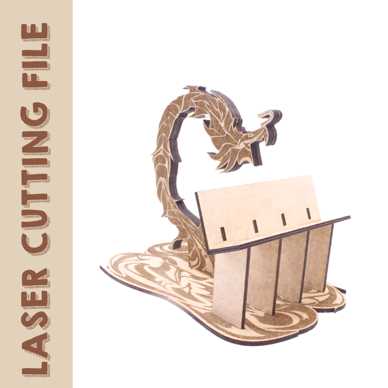 Chinese dragon design for mobile and tablet stand laser cutting file