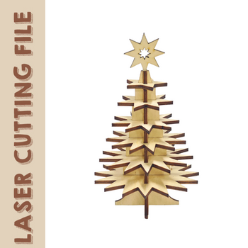 Christmas Tree 3D Puzzle Laser Cutting File