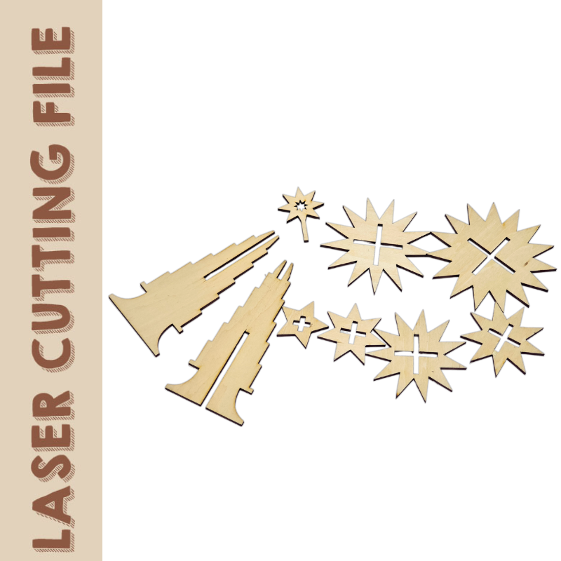 Christmas Tree 3D Puzzle Laser Cutting File