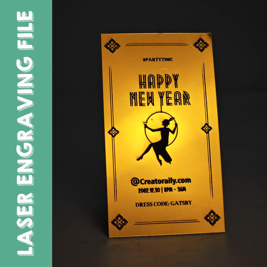 Arquivo de convite para festa de aniversário com tema O Grande Gatsby para gravação a laser - Artesanato faça você mesmo para a comemoração dos loucos anos 20