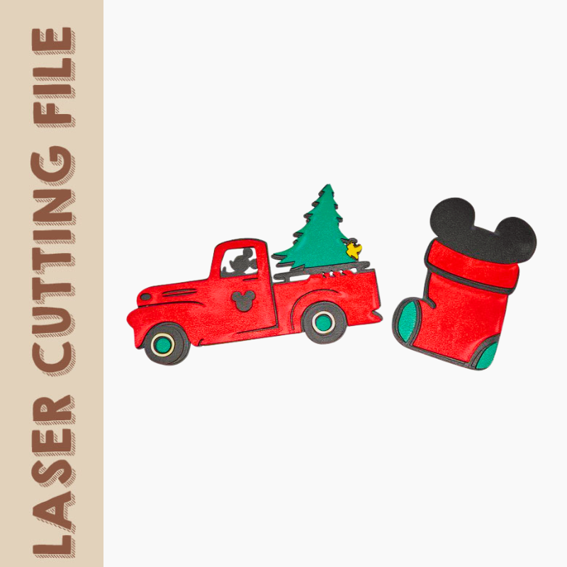 Christmas Multilayer Mickey Mouse Laser Cutting File – Festive & Fun Designs