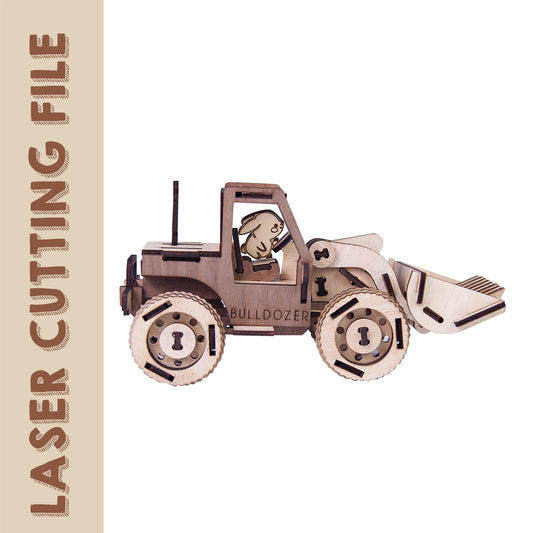 Mid-Autumn Festival Moon Rabbit Bulldozer 3D Puzzle Laser Cutting File - DIY Festive Puzzle