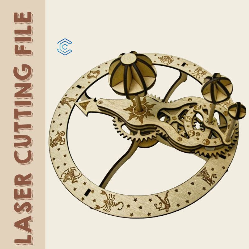 Month mechanical compass laser cutting file – Creatorally