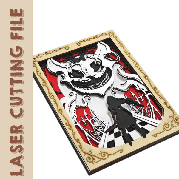 Alice: Otherlands 'Red Cheshire' Multi-layer Wall Decor Laser Cutting File