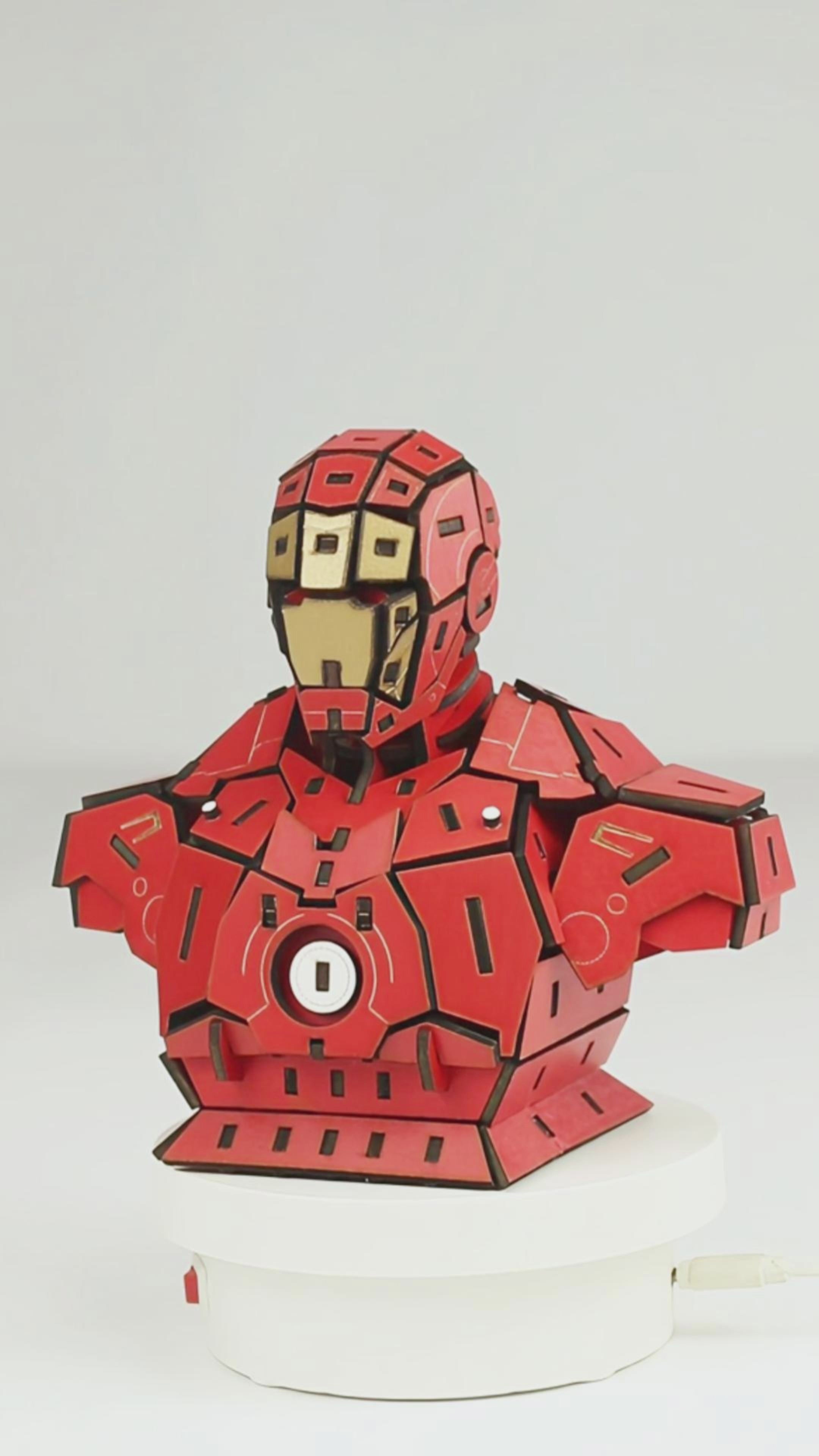 Iron Man 3D Puzzle Bust - Iconic Laser Cutting File for Superhero Fans