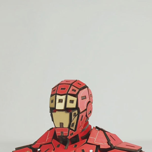 Iron Man 3D Puzzle Bust - Iconic Laser Cutting File for Superhero Fans