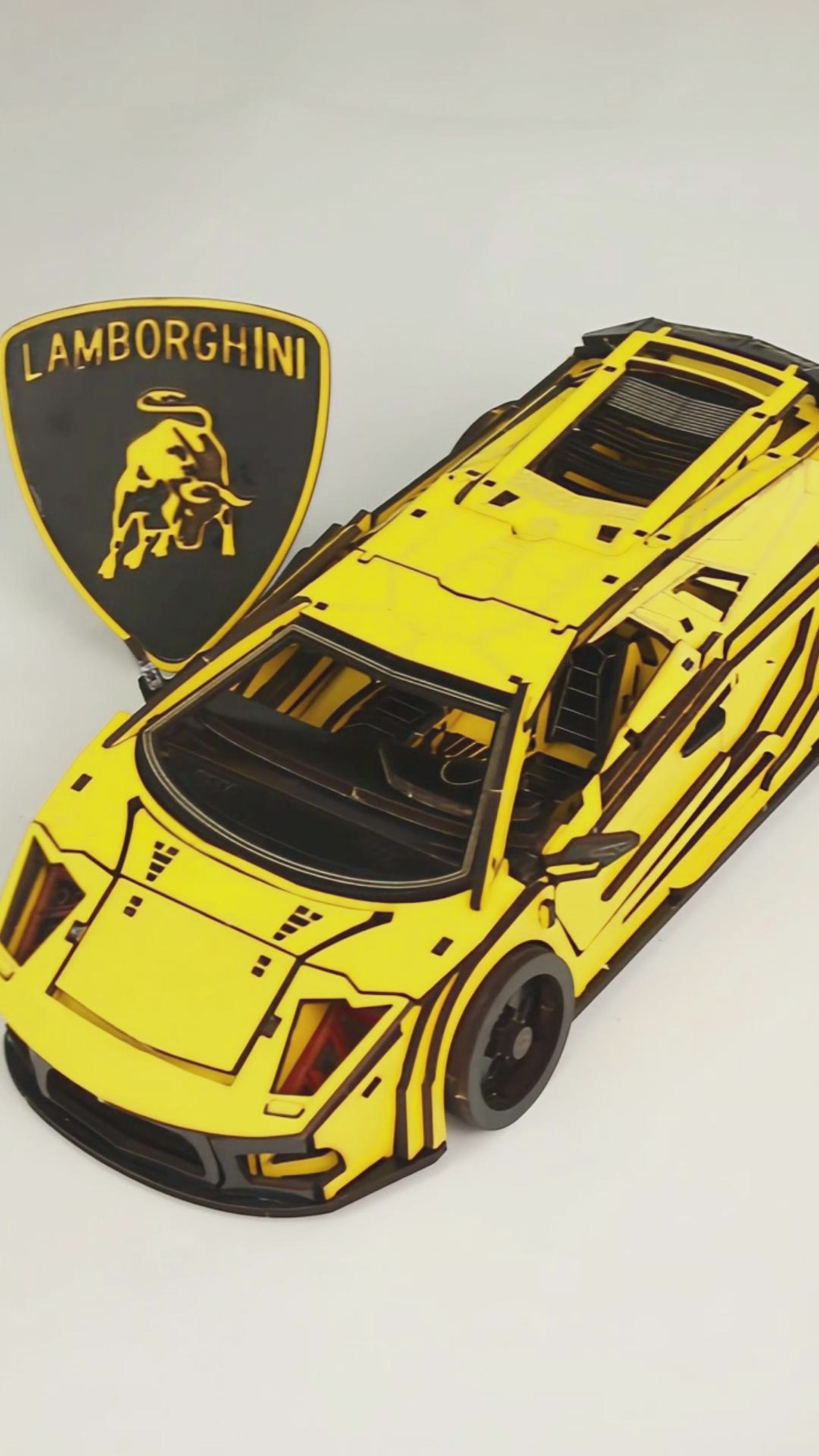 Detailed 3D Lamborghini Puzzle Laser Cutting File - DIY Sports Car Model