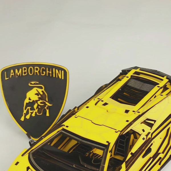 Detailed 3D Lamborghini Puzzle Laser Cutting File - DIY Sports Car Model