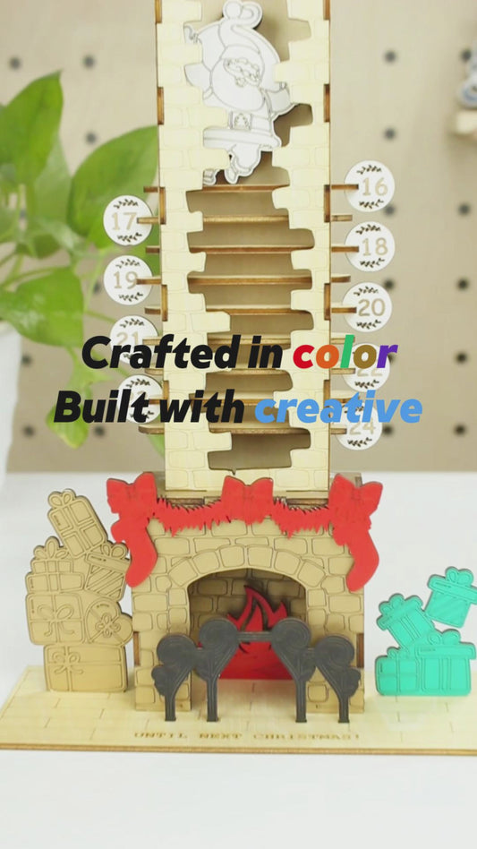 Christmas Chimney-Shaped Advent Calendar 3D Puzzle Laser Cutting File – DIY Countdown to Christmas