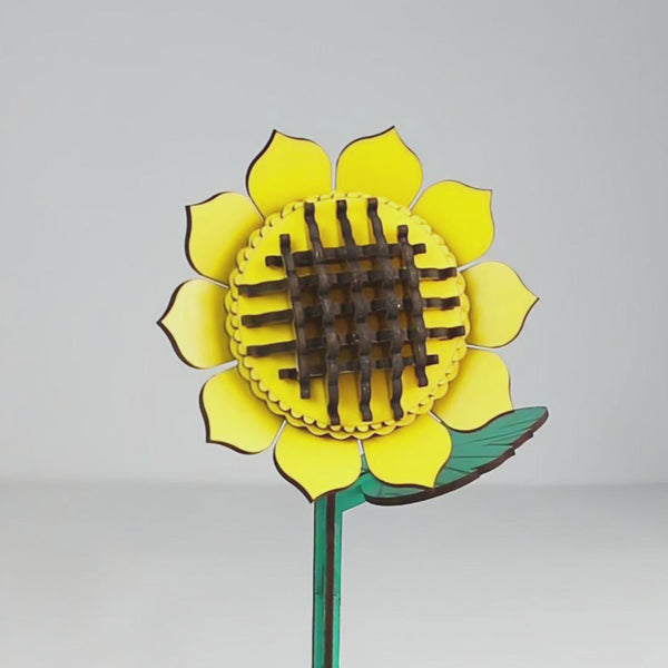 Adorable Sunflower Pot DIY 3D Puzzle Laser Cutting File - 