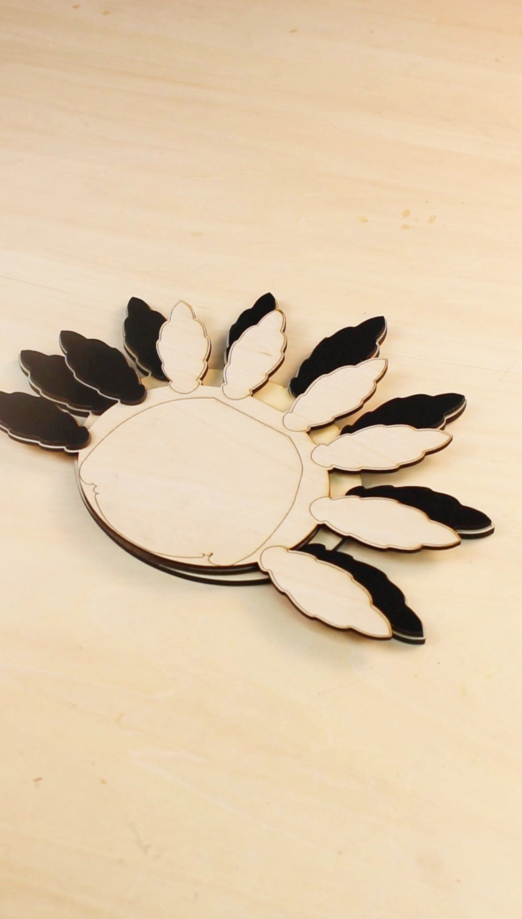 Thanksgiving Multilayer Turkey-Shaped Blessings Board Laser Cutting File