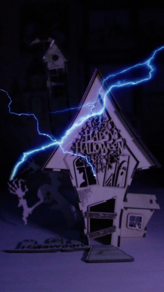 Halloween Haunted House Style-2 3D Puzzle Laser Cutting File - DIY Halloween Decoration