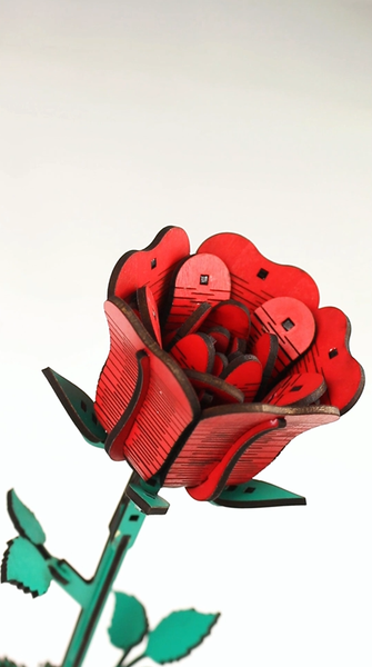 [Comes with The GIft File: Rose 3D Puzzle Laser Cutting File]5-Style Romantic Roses - 2-Layer Laser Cutting File