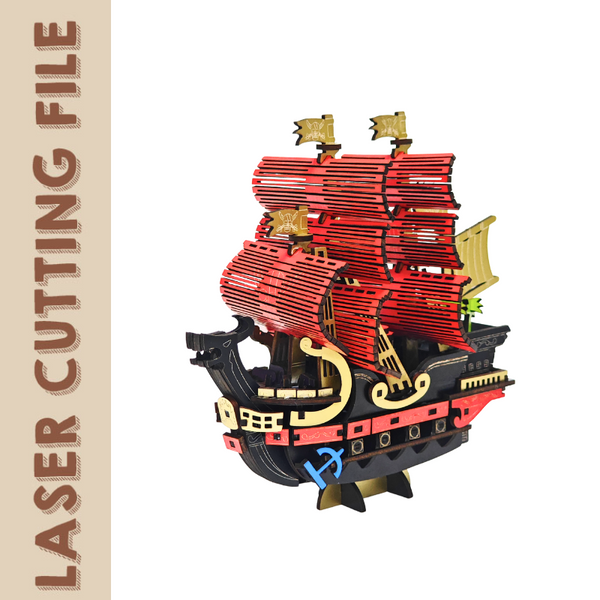 One Piece Laser Cutting File Bundle – Going Merry, Red Force & Ace’s Ship Designs for DIY Engraving & Anime Decor