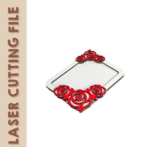 Elegant Rose Photo Frame - Laser Cutting File for Valentine’s Day & Romantic Memories