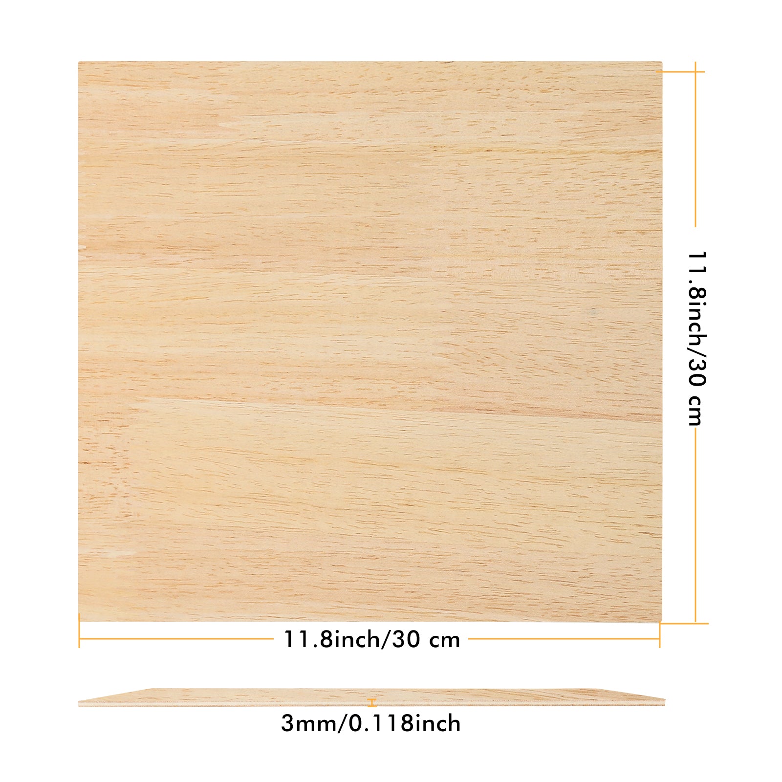6pcs Rubberwood Spliced Plywood 12" x 12" Unfinished Wood for Laser Engraving Cutting Crafts - CREATORALLY
