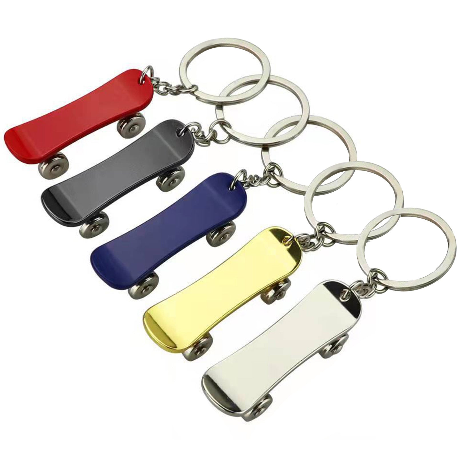 10pcs Multicolor Personalized Skateboard Keychain Engraved Birthday Gift for Women Men Couples - CREATORALLY
