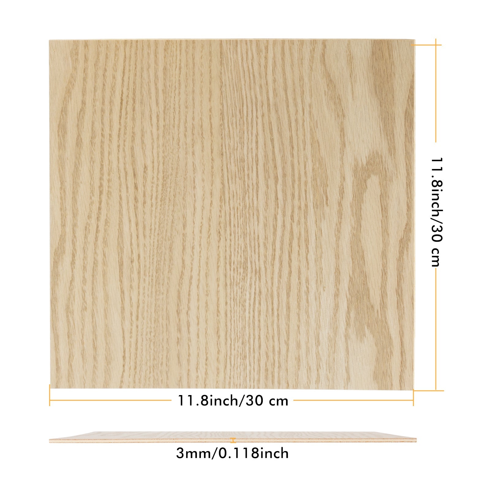 6pcs Red Oak Plywood 1/8"x12" x 12" Bubinga Unfinished Wood for Crafts Laser Cutting Engraving - CREATORALLY