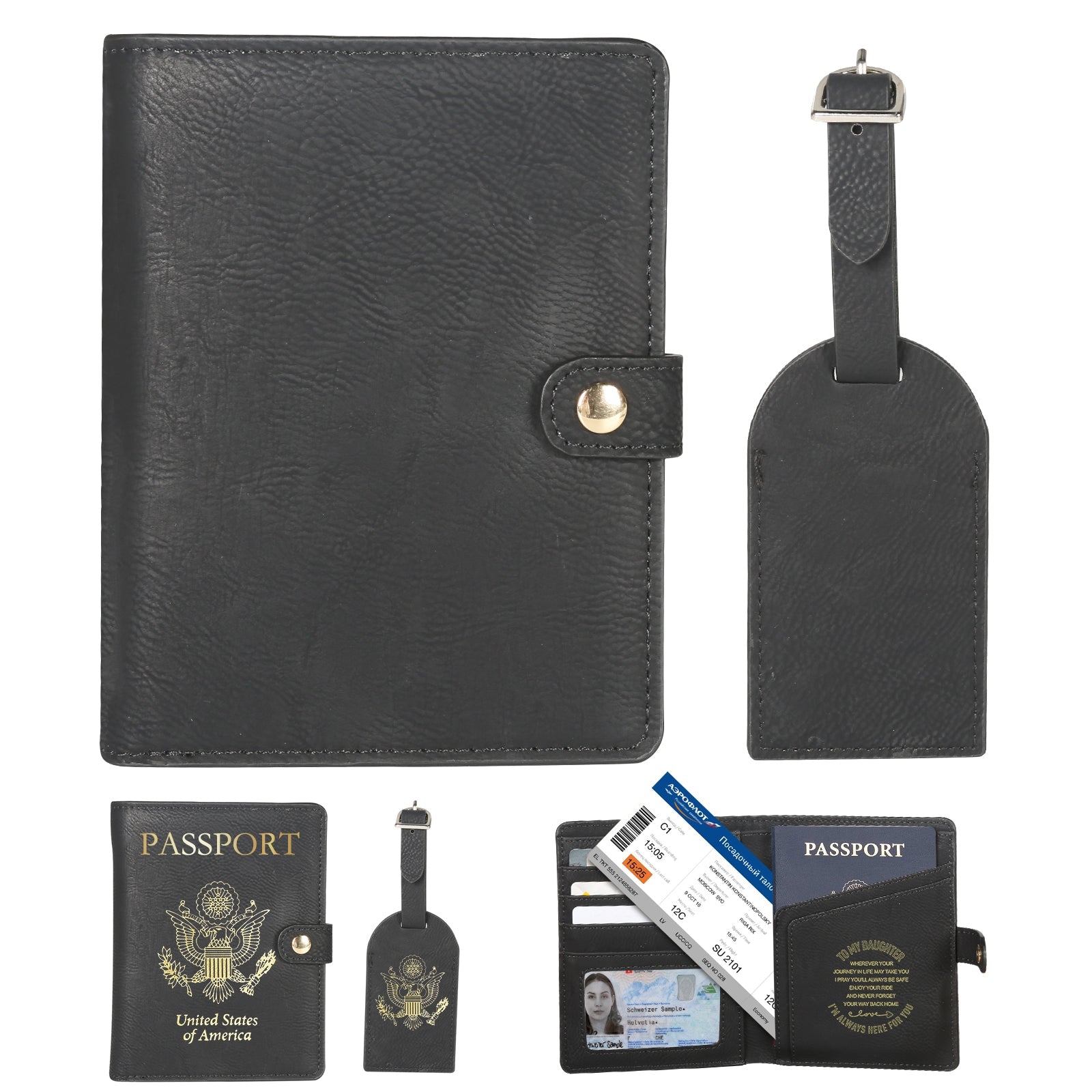 Personalized Leather Passport Holder