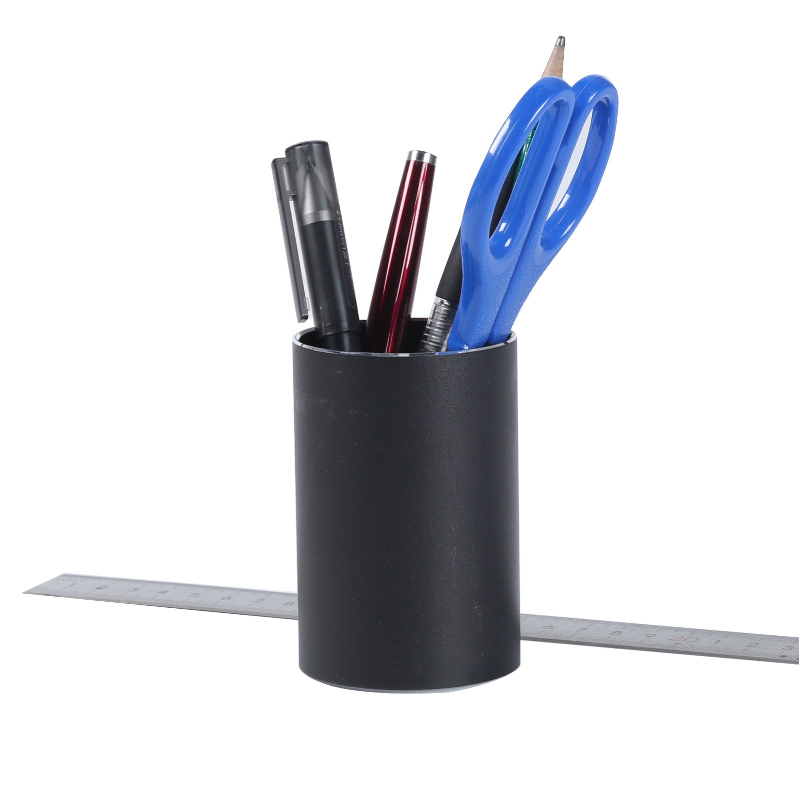 Aluminum Alloy Round Pen Holder Desktop Makeup Storage Organizer for Home Office School - CREATORALLY