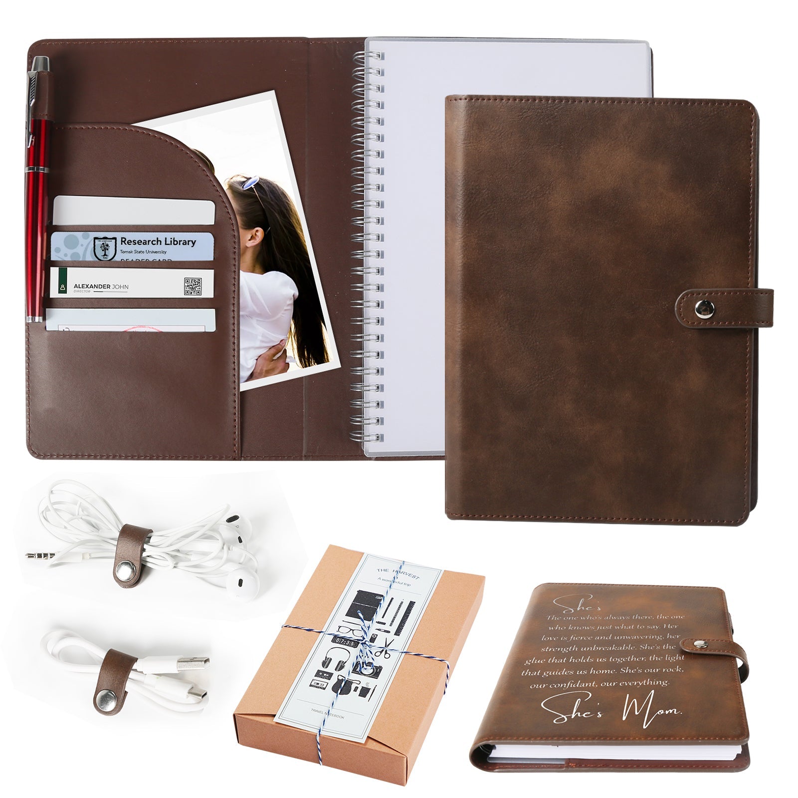 Refillable Leather Journal for Men and Women A5 Notebook 5.9 x 8.4" Vintage Diary - CREATORALLY