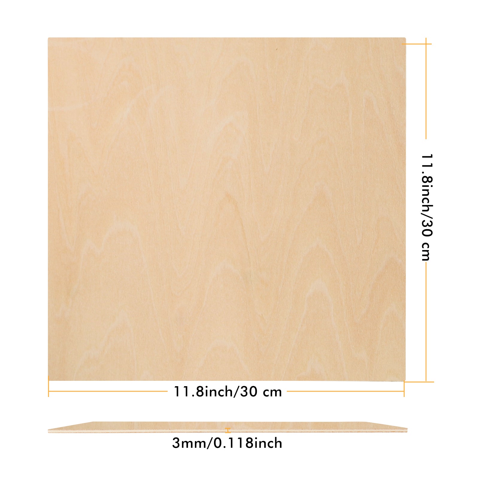 A4 Plywood Sheets 3mm Thickness (+/- 0.2mm) Basswood Plywood 11.8x11.8 inch for Engraving - CREATORALLY