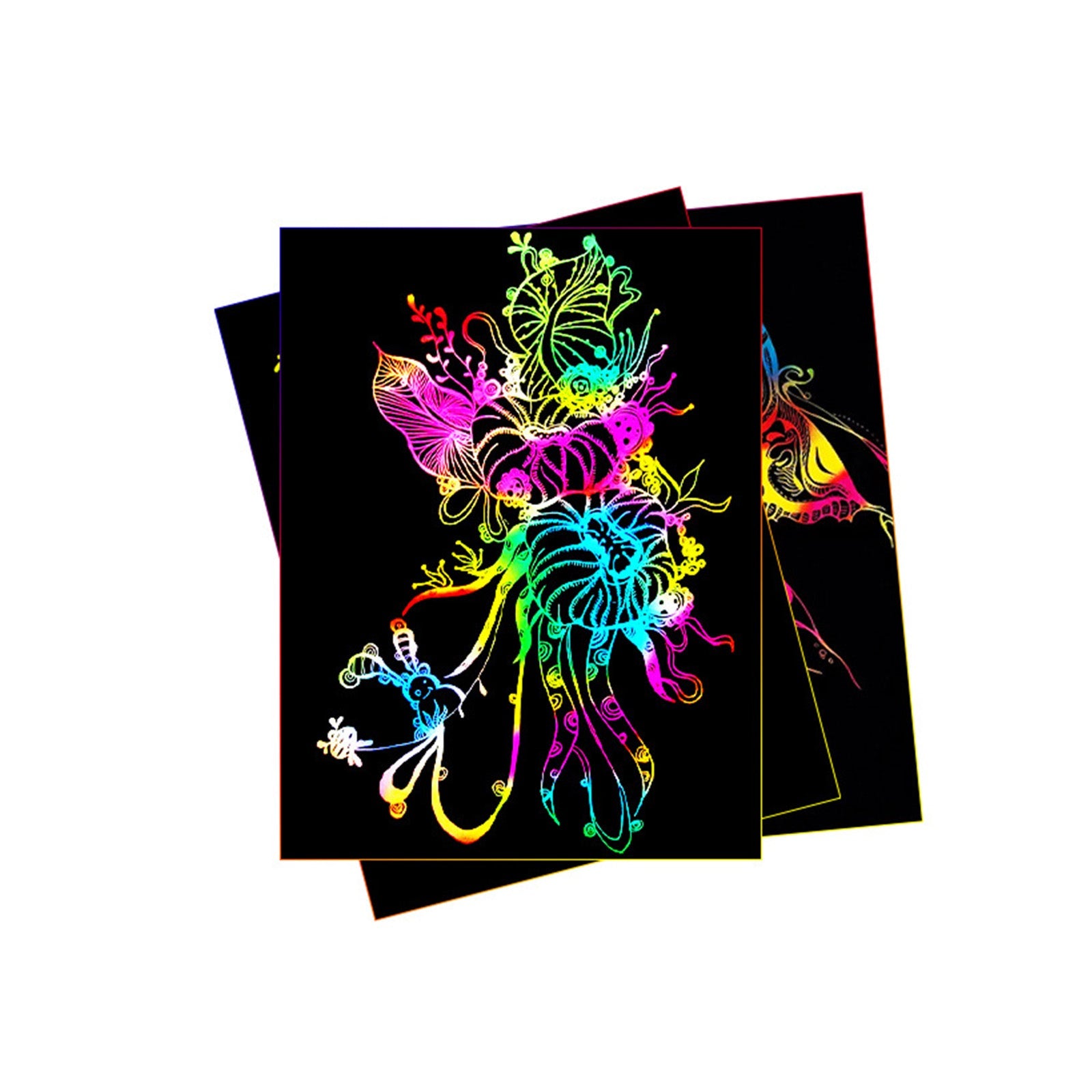50 Sheets A4 Magic Scratch Paper Crafts Scratch Art Painting Paper Dra ...